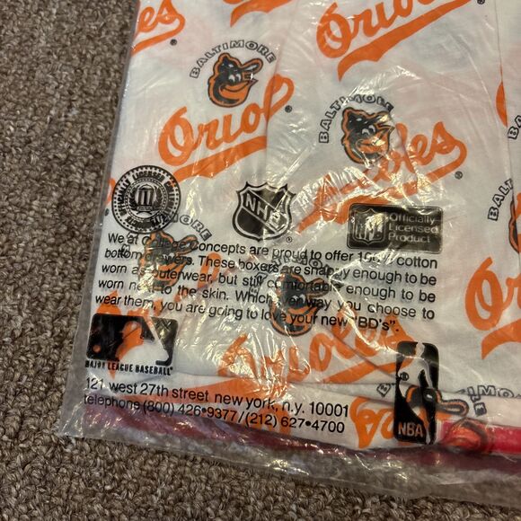 Vintage New Baltimore Orioles Bottom Drawers Boxers Made USA Shorts Cotton NOS L - Picture 4 of 4